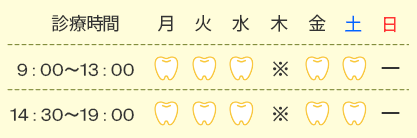 診療時間のご案内